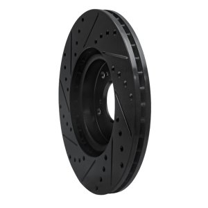 Honda Ridgeline Brake Rotor (1) - Rear Right - R1 Concepts - Drilled & Slotted - Black - `06-`14